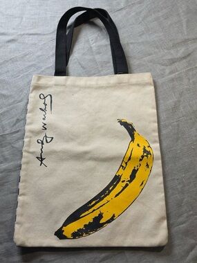 Vintage Andy Warhol Banana Canvas Tote Bag 100% Cotton Screen Print